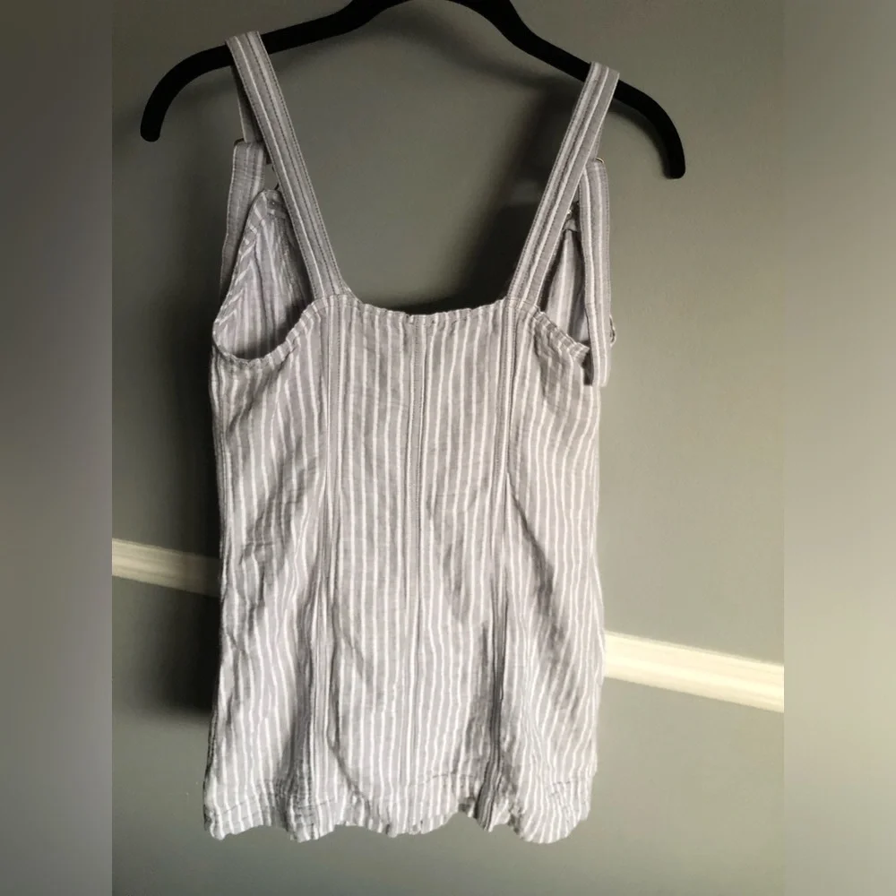 Free People Linen Overall Striped Mini Dress - Picture 6 of 11